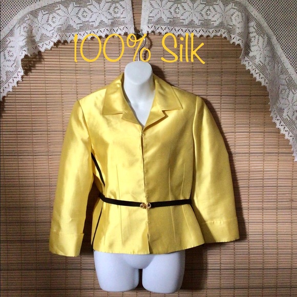 Carlisle Jackets & Blazers - 💵Carlisle 100% Silk jacket, black optional belt, pretty, flattering, price drop